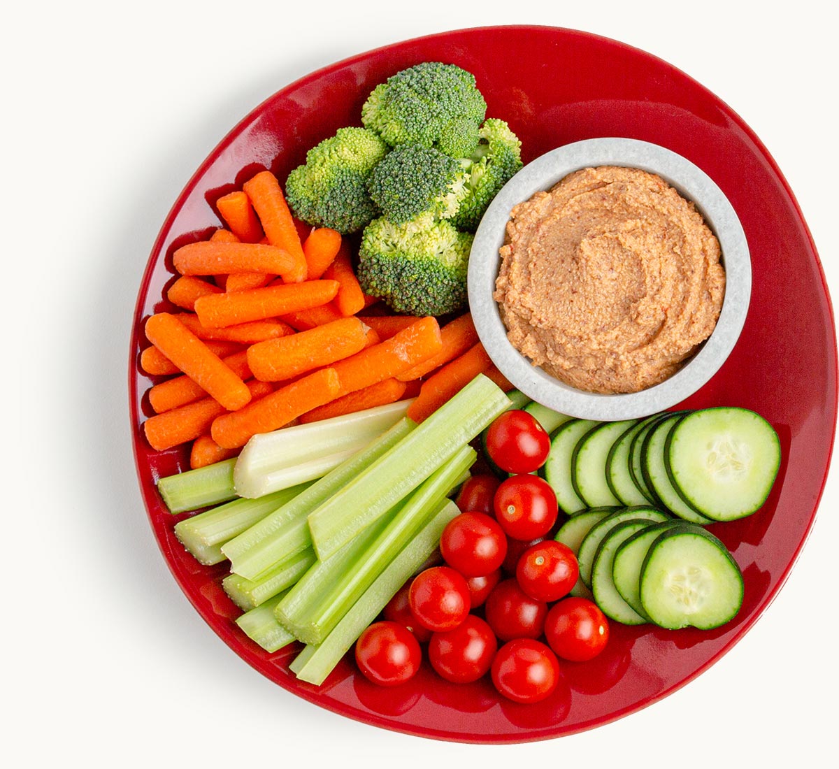 Plate of veggies with notcho nocheez dip